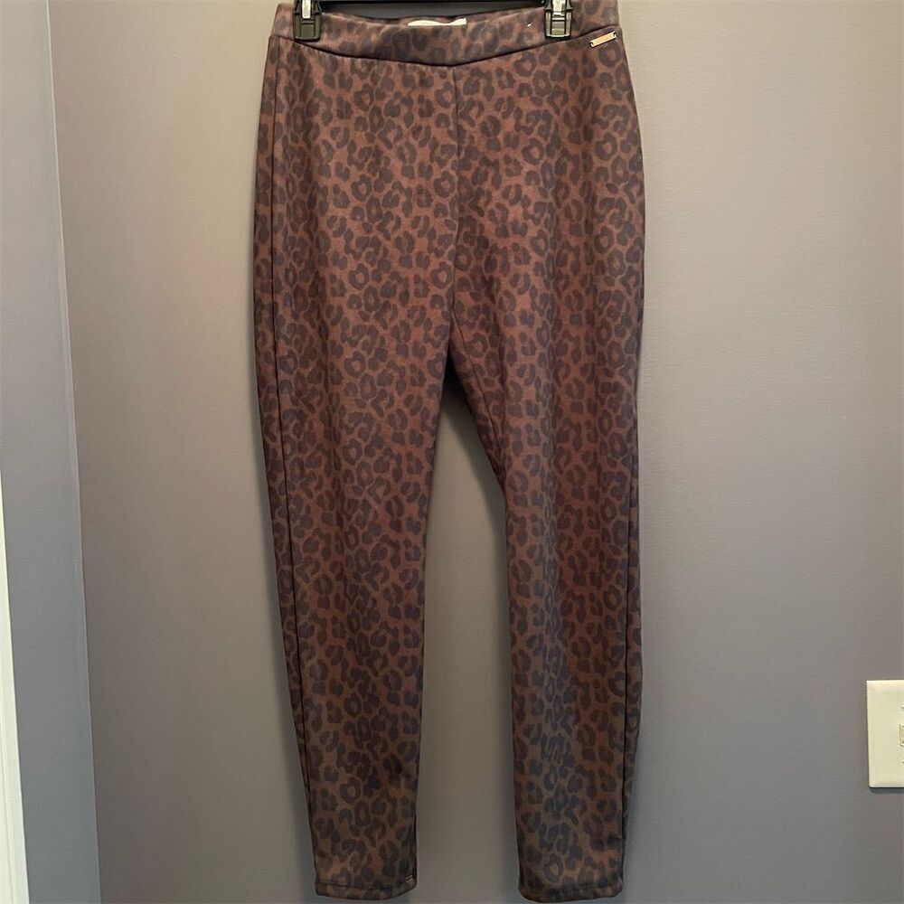 *3/$15 Ellen Tracy Women's Leopard Print Leggings Size M Brown